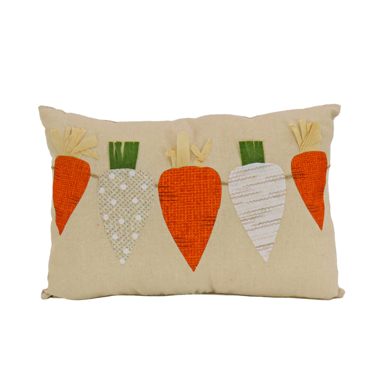 18'' x 10'' String of Carrots Easter Pillow